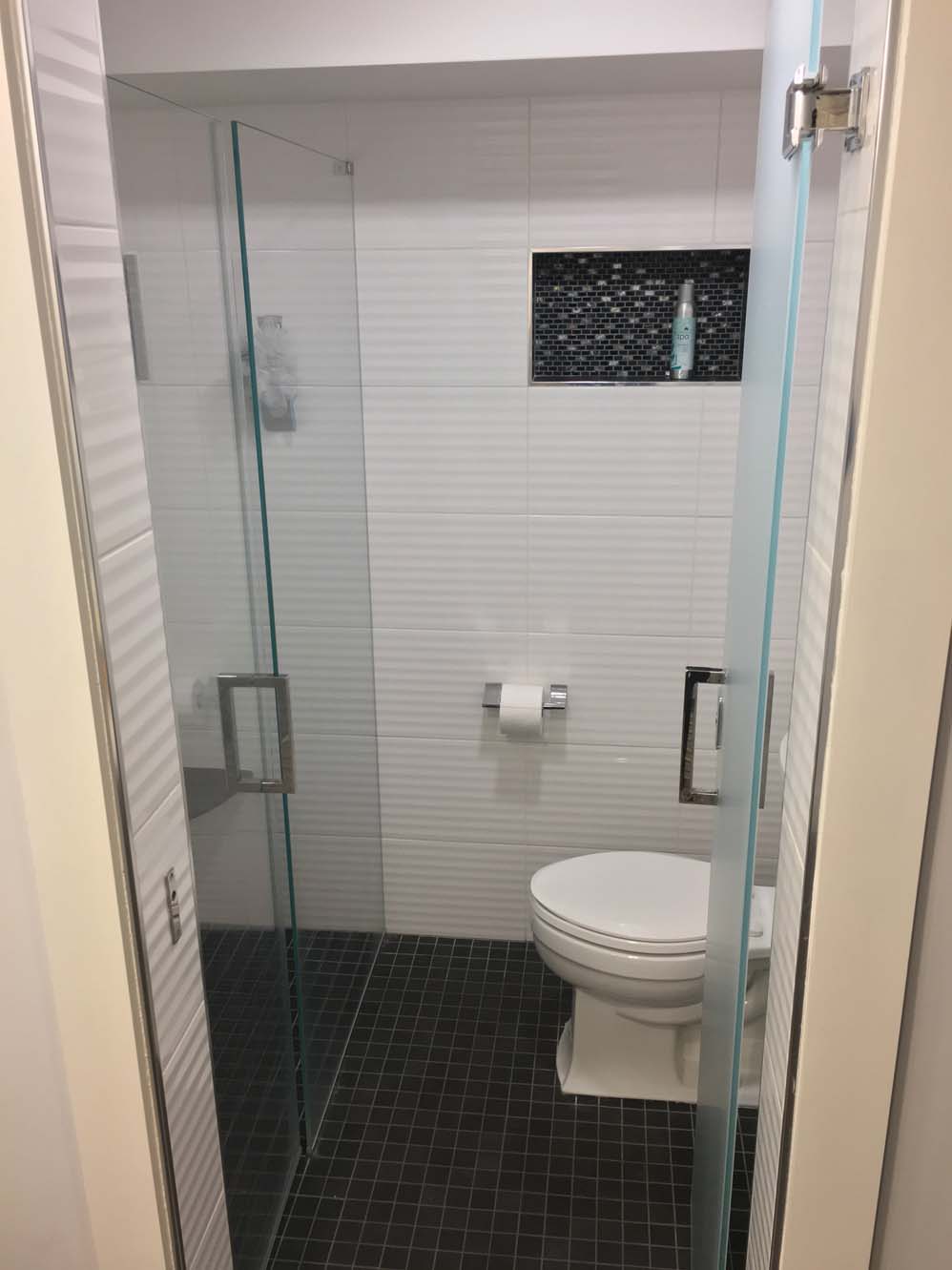 Modern bathroom remodel- Wilton, CT