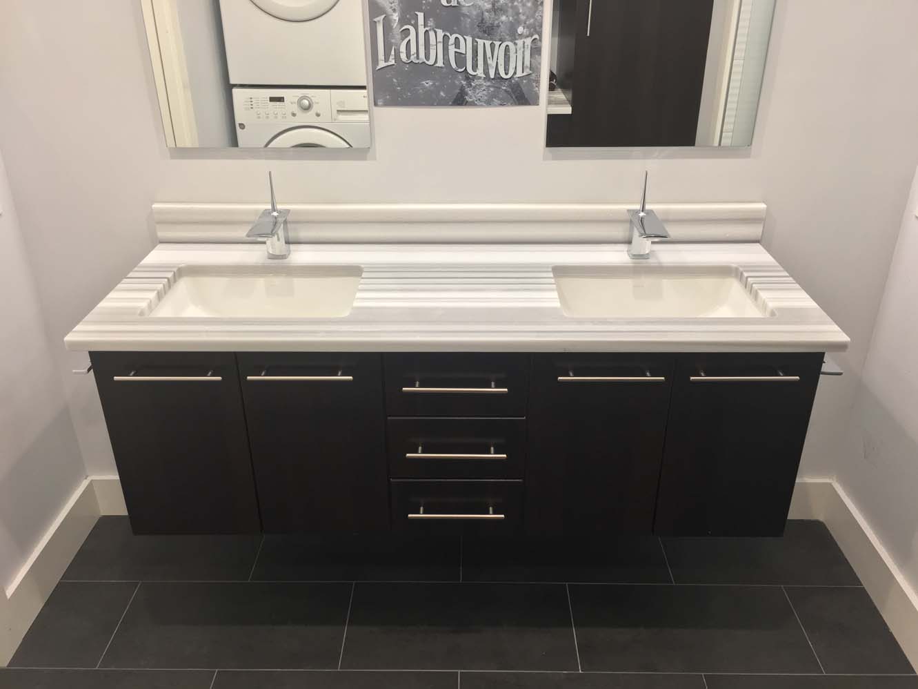 Modern bathroom & laundry room- Wilton, CT