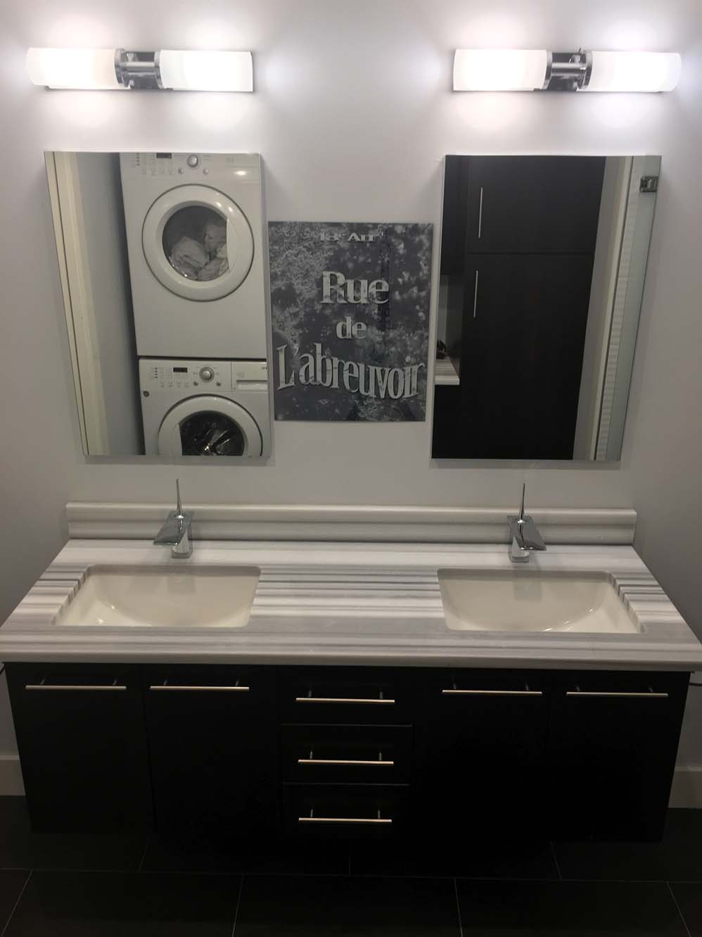 Modern laundry and bathroom and remodel- Wilton, CT