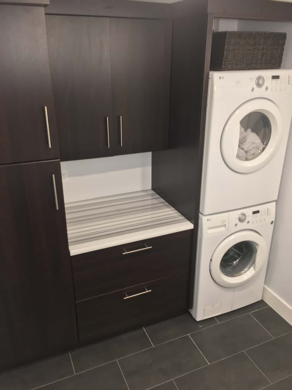 Modern laundry and bathroom and remodel- Wilton, CT